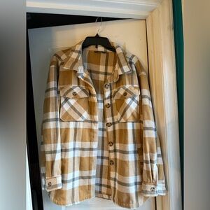 Boutique Plaid Button-Up Shirt Jacket